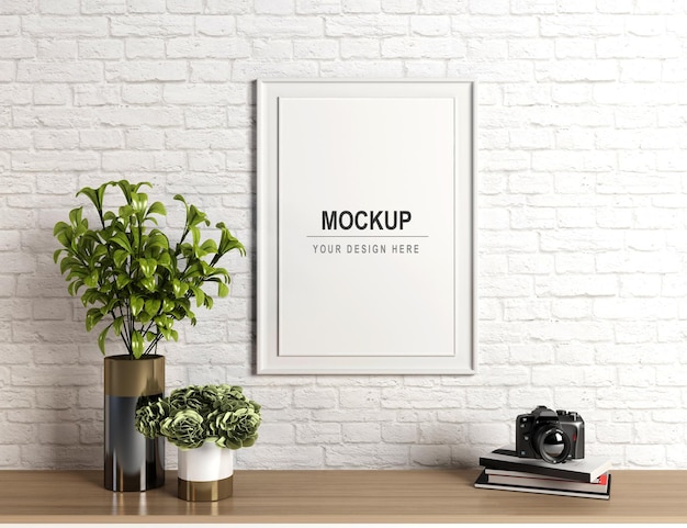 Design mockup telaio verticale in rendering 3d