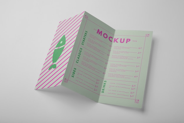 Design mockup verticale a tre ante