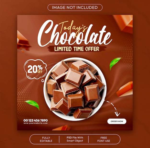 Design de modèle de bannière pour les médias sociaux et Instagram du jour du chocolat