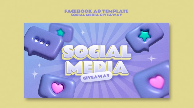 PSD design de modèle de cadeau pour les médias sociaux