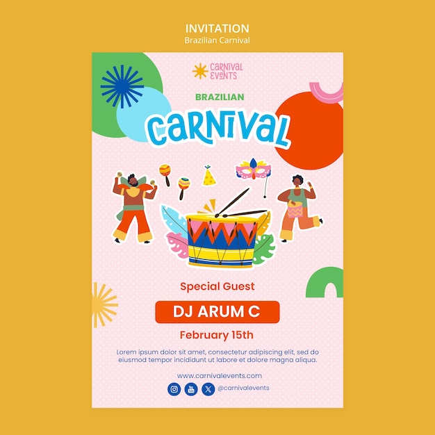 PSD design de modèle de carnaval brésilien