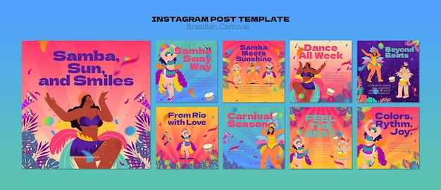 PSD design de modèle de carnaval brésilien