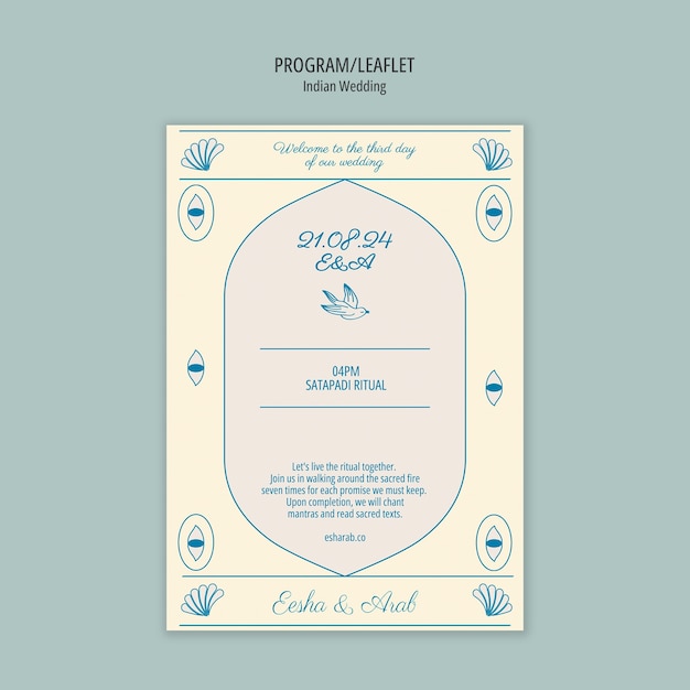 Design de modèle de mariage indien