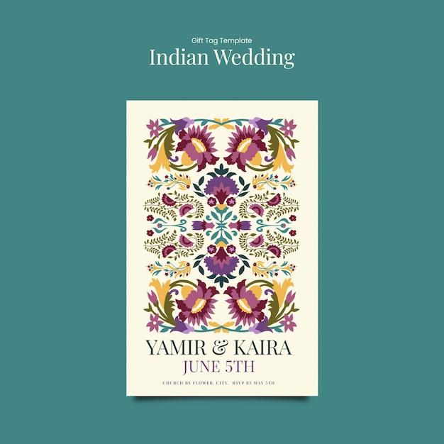 PSD design de modèle de mariage indien