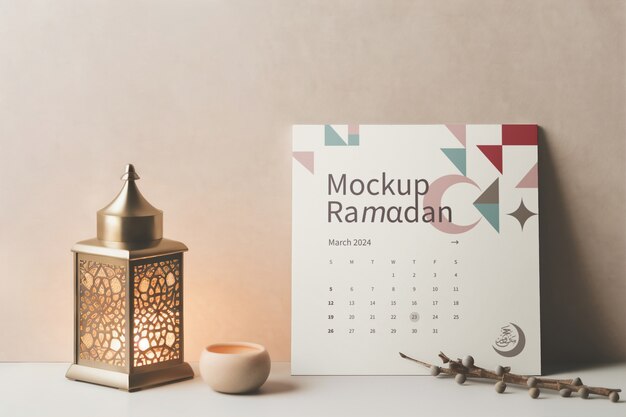 PSD design de modèle de planificateur de calendrier du ramadan