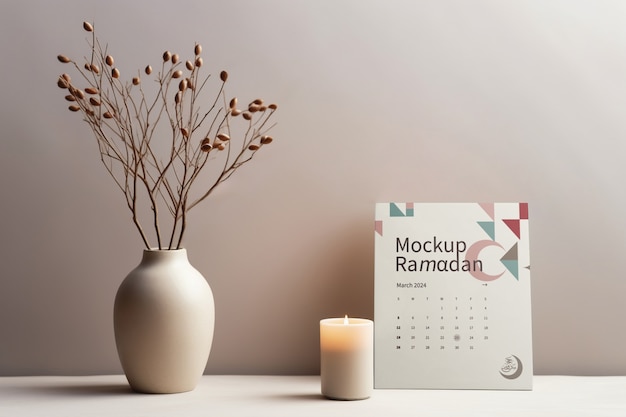 PSD design de modèle de planificateur de calendrier du ramadan