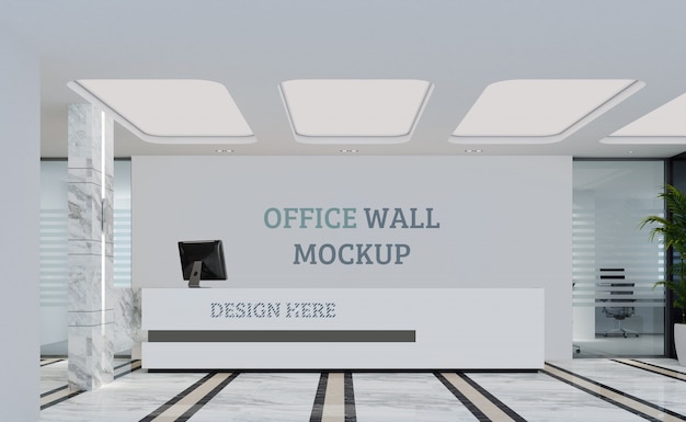 Design moderno da recepção. Maquete de parede