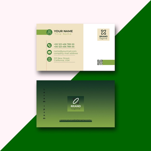 Design moderno de cartão de visita verde