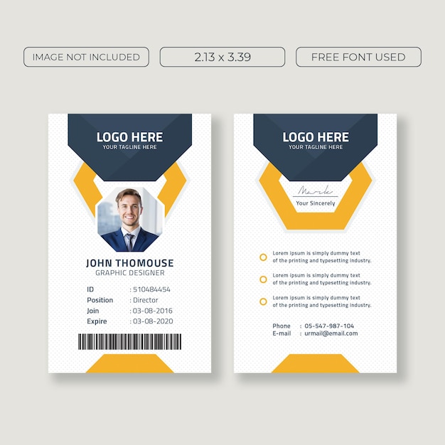 Design moderno do cartão de identificação