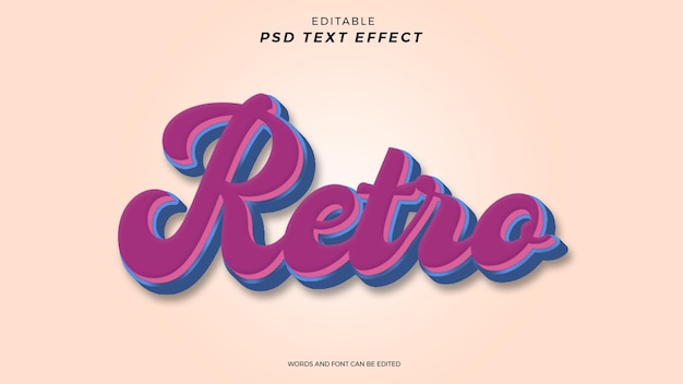 DESIGN MODIFICABILE EFFETTO TESTO RETRO