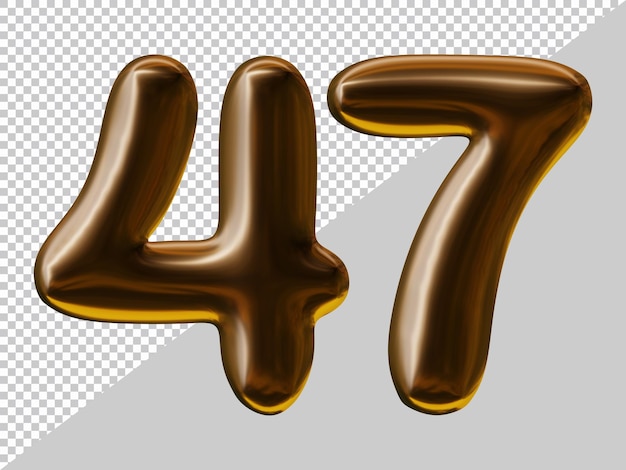 Design numero 47 con stile palloncino in rendering 3d