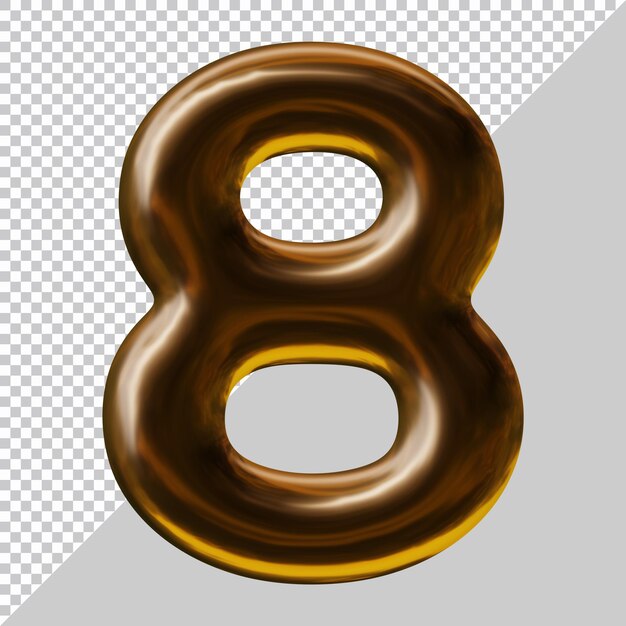 Design numero 8 con stile palloncino in rendering 3d