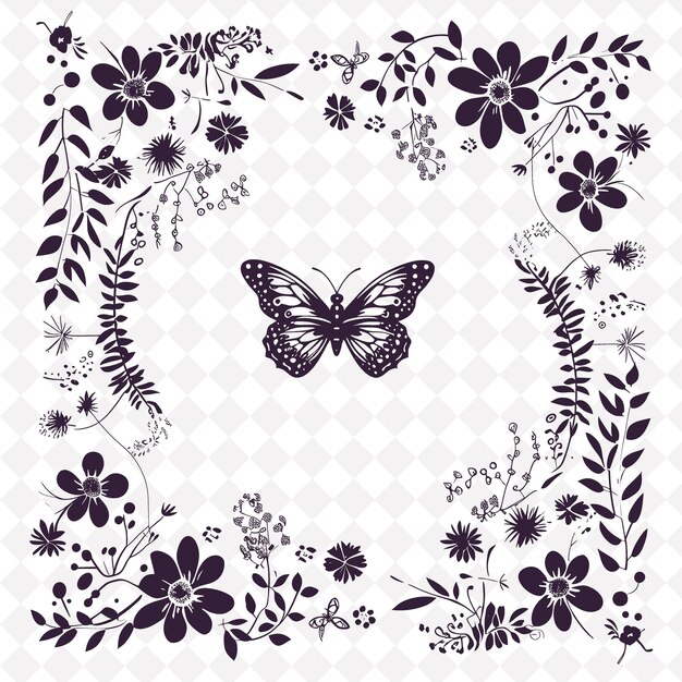 PSD un design de papillon et de fleurs pour un papillon