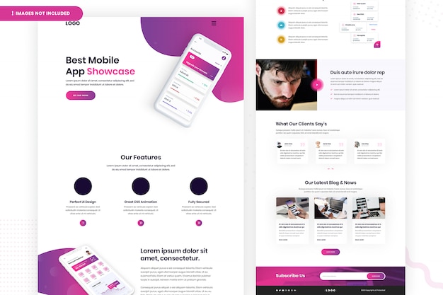 Design para a página do melhor site de aplicativo móvel