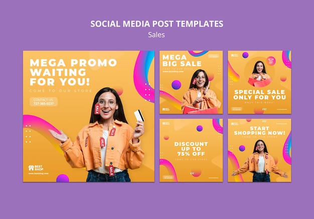 Design plano de modelo de postagem instagram de venda