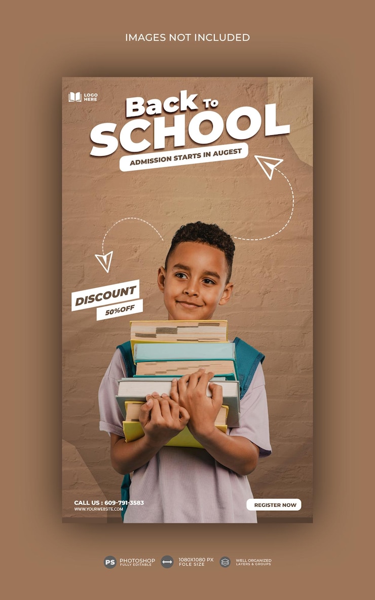 Design plano de volta às histórias do instagram de escola