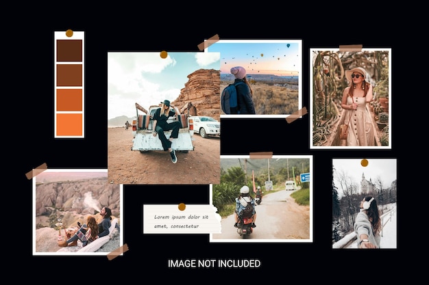 Design Portfolio Social Media o Branding Mood Board Mockup Template
