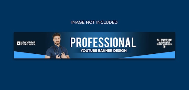 PSD design profissional de capa de banner do youtube