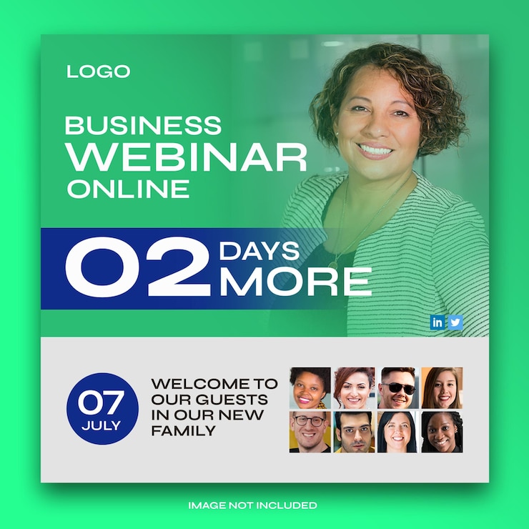 PSD design profissional de modelo de banner de webinar para mídias sociais