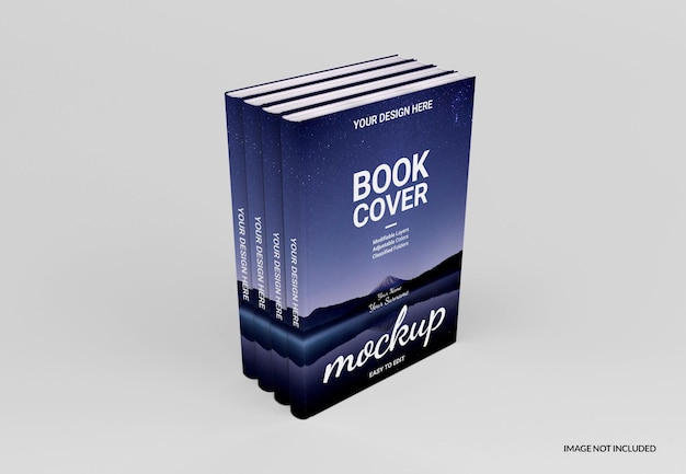 Design realistico del mockup del libro con copertina rigida