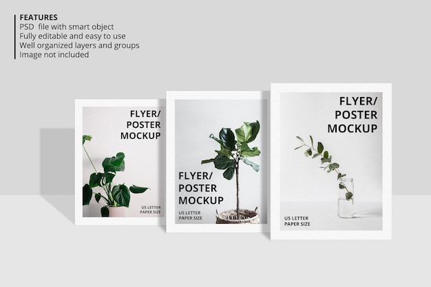 Design realistico del modello di brochure di carta o volantino