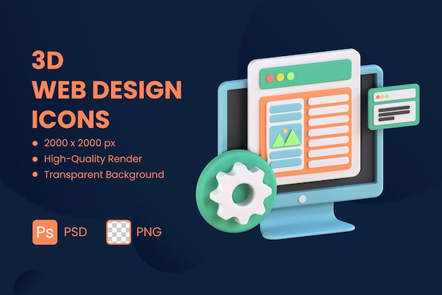 PSD design-services für 3d-icon-illustrationen