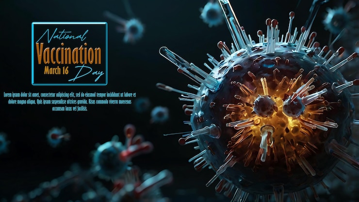 PSD design symbolique plat pour la journée nationale de la vaccination