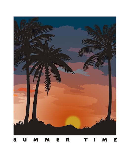 PSD design de t-shirt à thème d'été