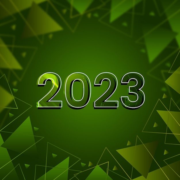 PSD design verde de banner de ano novo 2023