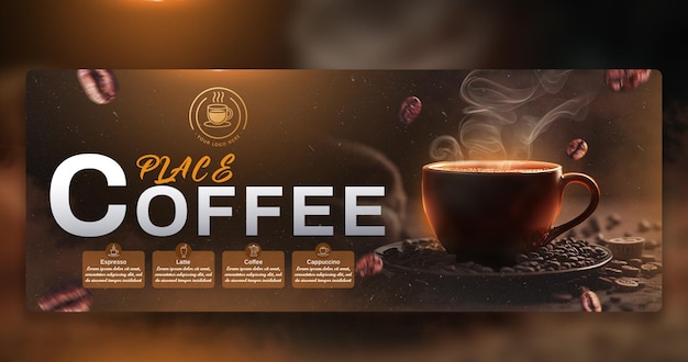 Design von Bannervorlagen für Kaffeehäuser