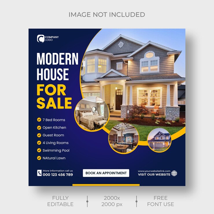 Design von Immobilien-Social-Media-Vorlagen