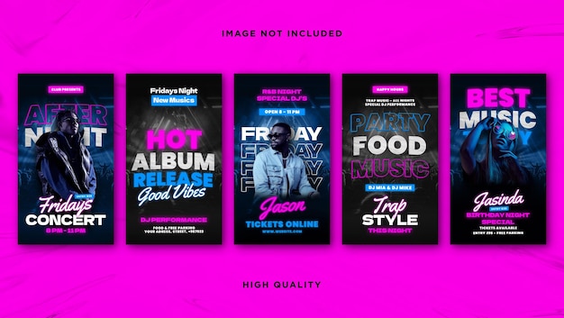 Design von Instagram-Vorlagen für Nachtclubs