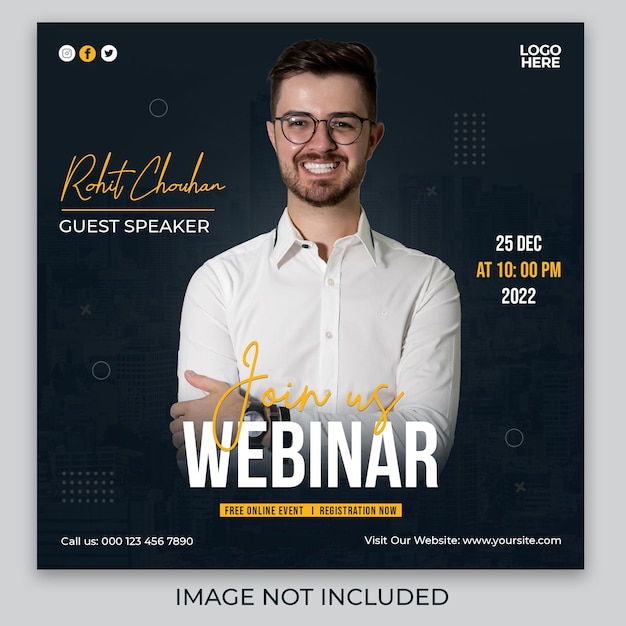 Design von Online-Business-Webinar-Social-Media-Beitragsvorlagen