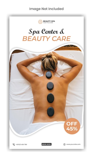 Design von Social Media- oder Instagram-Postvorlagen für Spa- und Schönheitspflege