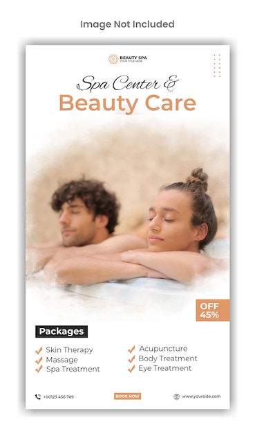 Design von Social Media- oder Instagram-Postvorlagen für Spa- und Schönheitspflege