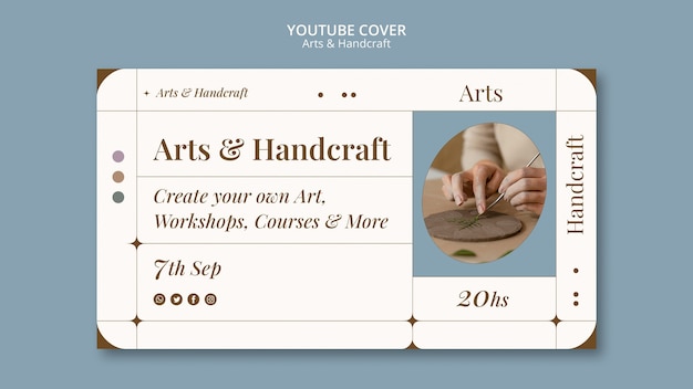 Design von youtube-vorlagen für kunst und handwerk