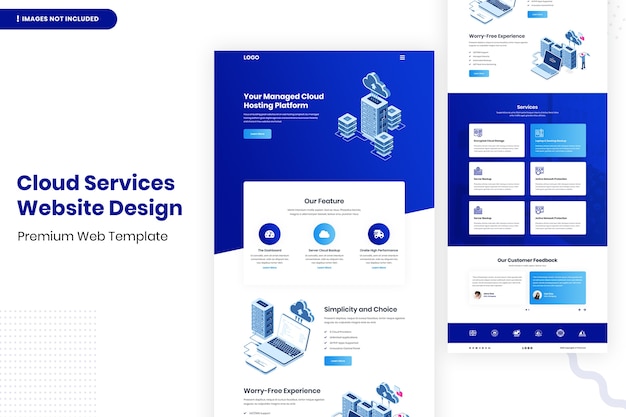 Design-vorlage für cloud services-websites