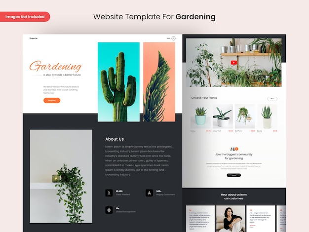 Design-Vorlage für Gartenarbeit-Website-Seite