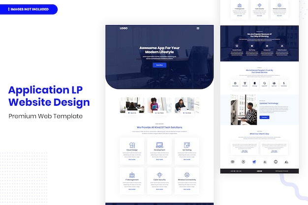 Design-website-vorlage für anwendung lp