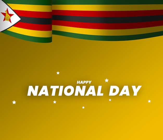 PSD designelement der flagge von simbabwe nationalen unabhängigkeitstag banner band psd