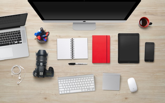 PSD designer desk essentials 38 isolierte objekte