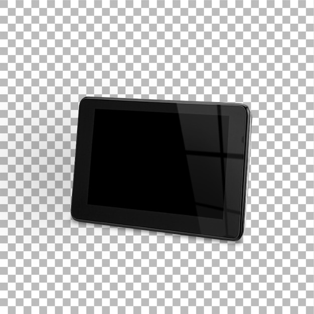 Designer tablet isolado contra fundo simples dispositivo inteligente conceito de colocação plana
