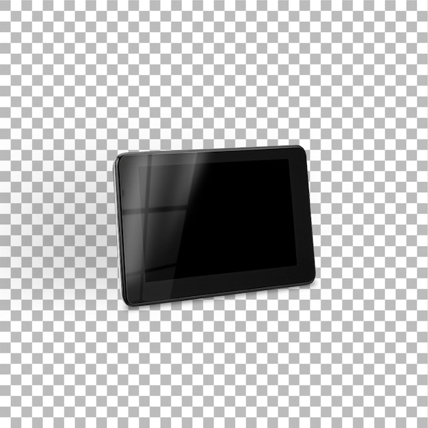 Designer tablet isolado contra fundo simples dispositivo inteligente conceito de colocação plana