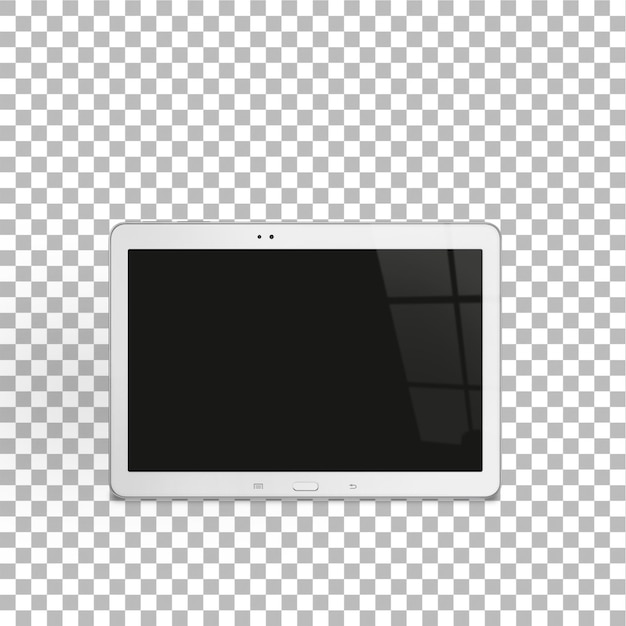 Designer tablet isolado contra fundo simples dispositivo inteligente conceito de colocação plana