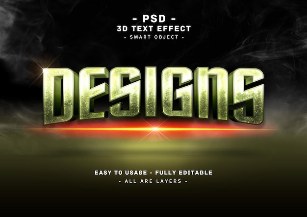 Designs Effet De Texte Style Pierre 3d