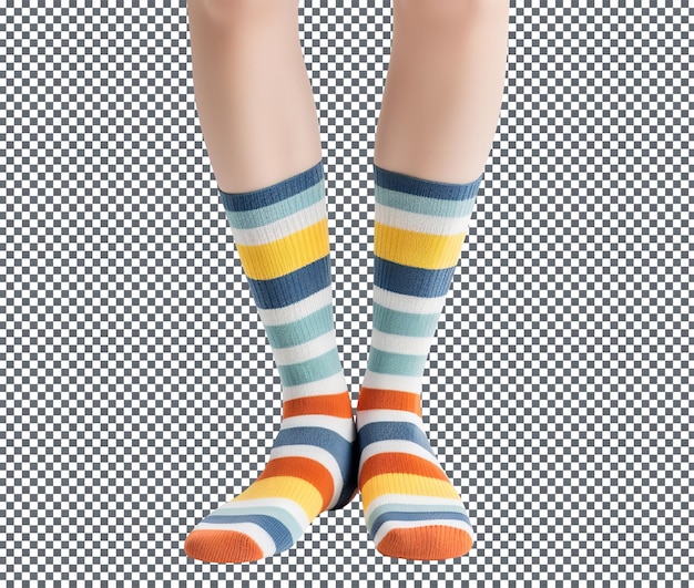 Designsocken aus Wool Blend Strip, isoliert auf durchsichtigem Hintergrund