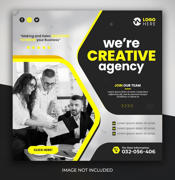 Designvorlage für agenturen für digitales marketing und corporate social media post banner