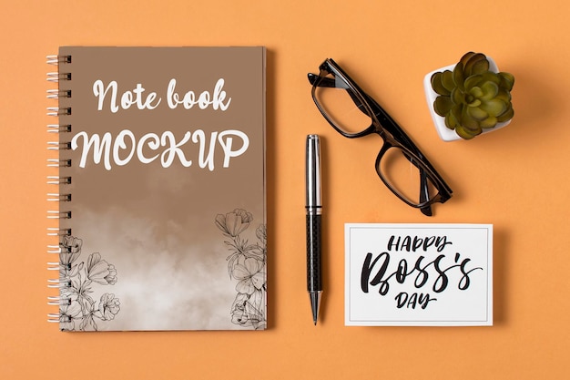 Designvorlage für das Ring-Notebook-Mockup