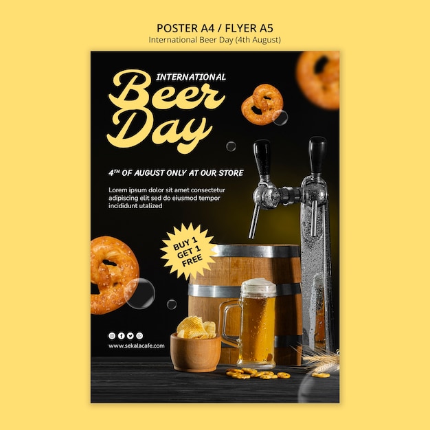 PSD designvorlage für den internationalen biertag