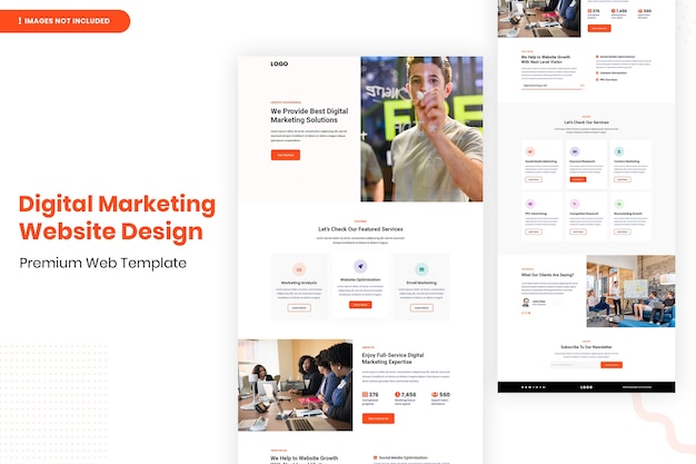Designvorlage für die Website für digitales Marketing
